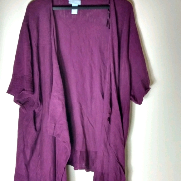 Liz & Me Tops - Liz & Me Dragon Purple Open Duster 4X Plus